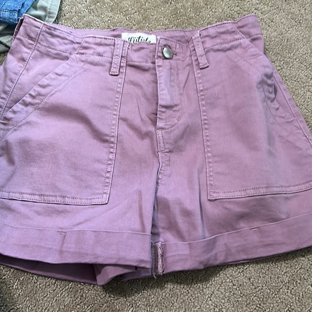 Light purple cargo shorts